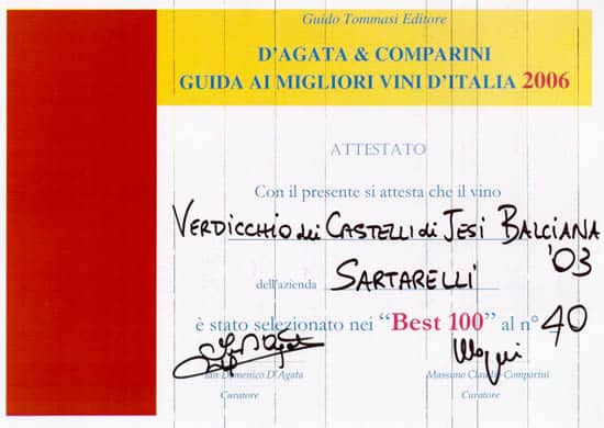2006 Guida ai Migliori Vini d'Italia - Best 100 - Balciana 2003