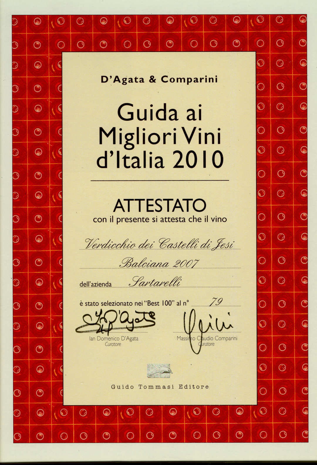 Balciana 2007 - Best 100 Vini d'Italia 2010