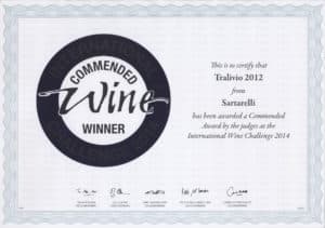 Tralivio 2012 - Commended Medal - International Wine Challenge 2014