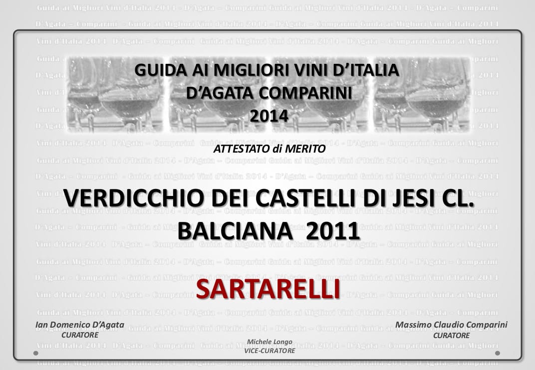 Balciana Sartarelli 2011 - Guida ai Migliori Vini d’Italia 2014