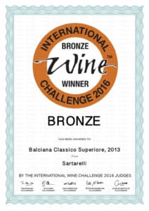 Balciana 2013 - Bronze Medal - International Wine Challenge 2016