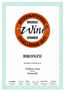 Tralivio 2015 - Bronze Medal - International Wine Challenge 2017