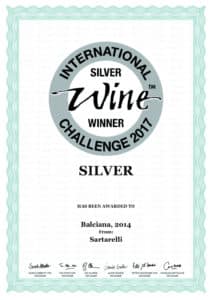 Balciana 2014 - Silver Medal - International Wine Challenge 2017