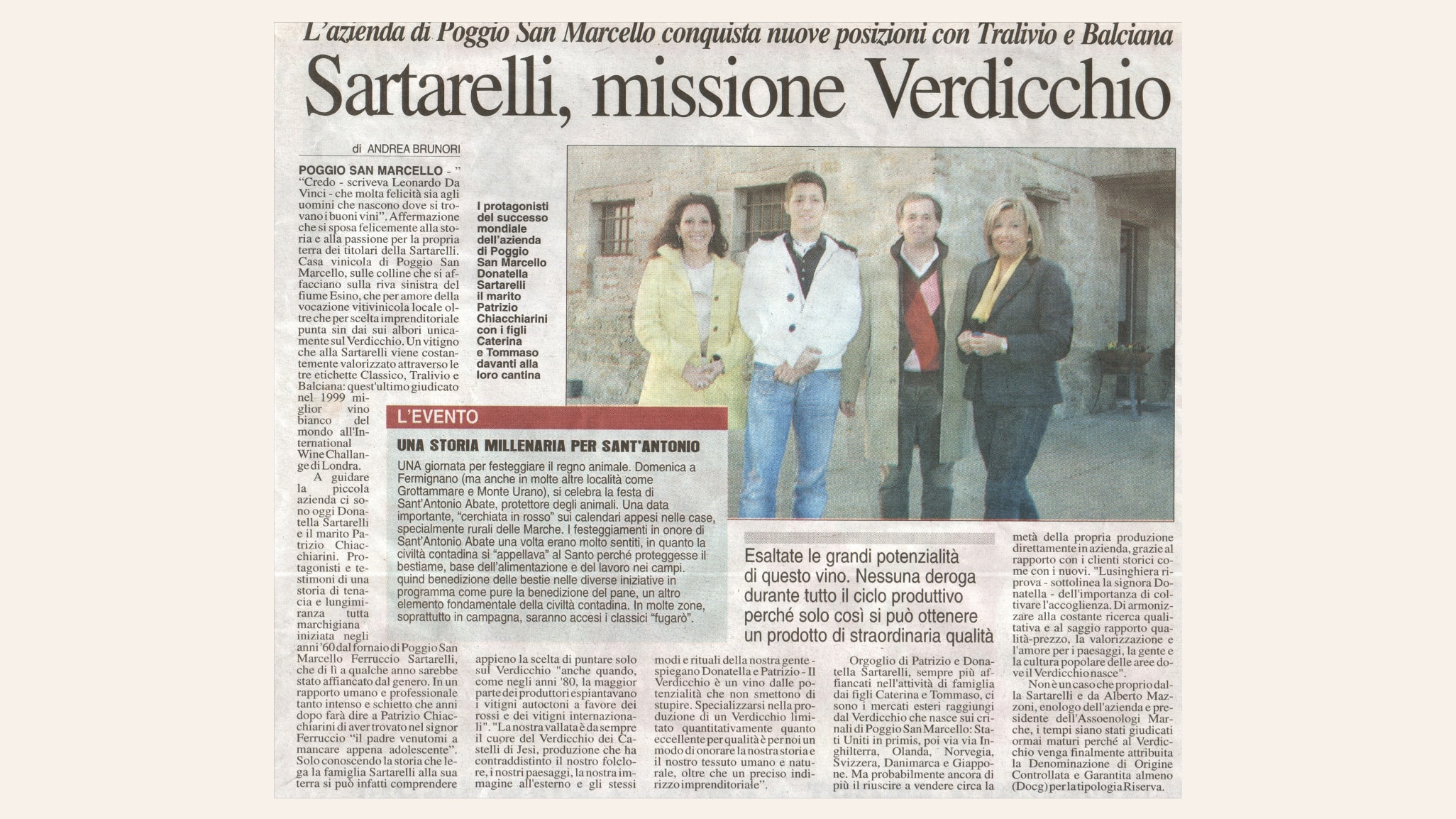 Sartarelli missione Verdicchio