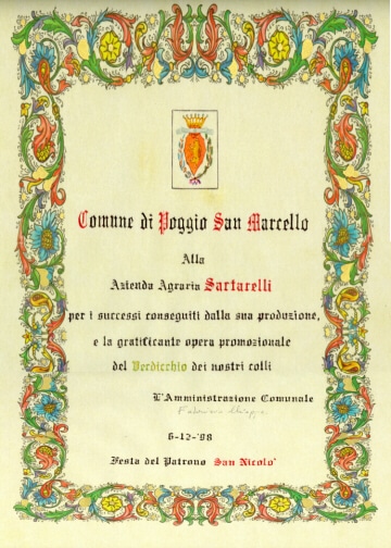 Sartarelli - Premio Comune di Poggio San Marcello 1998