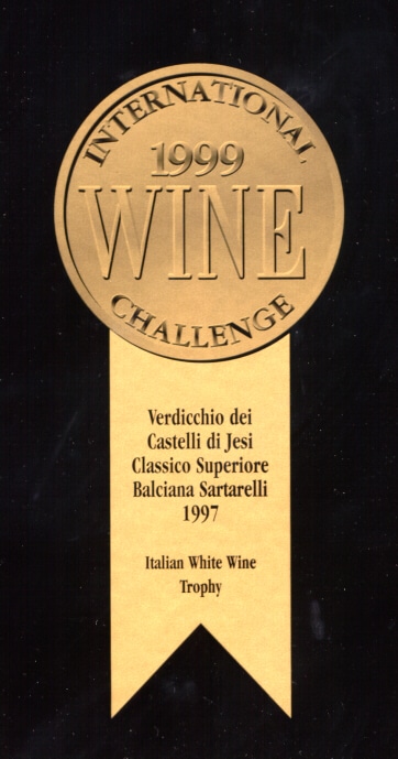 Balciana Sartarelli 1997 - Italian White Wine Trophy - International Wine Challenge 1999