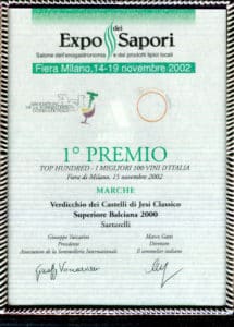 Balciana Sartarelli 2000 - 1° Premio Top Hundred Vini d'Italia (2002)