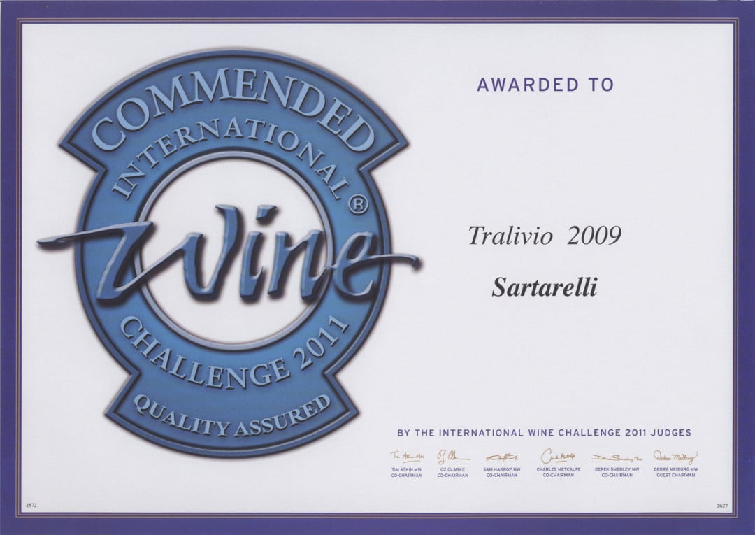Tralivio 2009 - Commended Medal - International Wine Challenge 2011