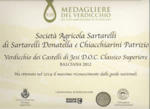 Balciana 2012 - 13° Medagliere del Verdicchio 2015