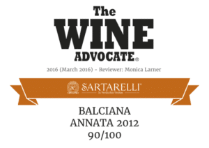 Balciana 2012 - 90/100 - The Wine Advocate 2016