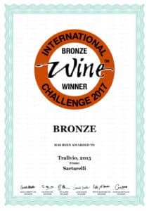 Tralivio 2015 - Bronze Medal - International Wine Challenge 2017